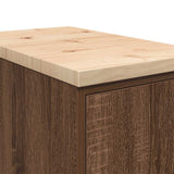 Garage Storage Cabinet Brown Oak 30x51x85 cm Solid Wood Pine 860559