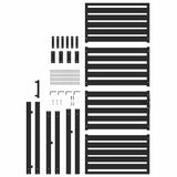 Garden Gate Lockable Black 100x200 cm Aluminium 42004150