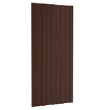 Roof Panels 12 pcs Galvanised Steel Brown 100x45 cm 317217