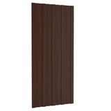Roof Panels 12 pcs Galvanised Steel Brown 100x45 cm 317217