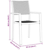 Garden Dining Set 7 pcs Black Powder-Coated Steel 3379153