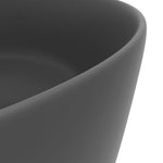 ZNTS Luxury Wash Basin Round Matt Dark Grey 40x15 cm Ceramic 147016