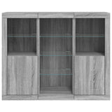 Sideboards with LED Lights 3 pcs Grey Sonoma Engineered Wood 3209126