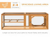 Wooden Chicken Coop with Perches, Doors, Combinable Design, for 2-4 Chickens - Natural Wood Colour T3398P555854