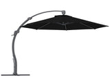 3 Garden Cantilever Parasol, Round Overhanging Umbrella with Crank Handle, Cross Base, Aluminium T3398P328494
