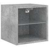 6 Piece TV Wall Units with LED Concrete Grey Engineered Wood 3216618