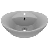Luxury Basin Overflow Oval Matt Light Grey 58.5x39 cm Ceramic 146938