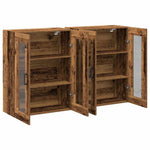 Wall Mounted Cabinet 2 pcs Old wood 69.5 x 34 x 90 cm 3334314