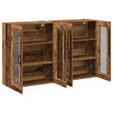 Wall Mounted Cabinet 2 pcs Old wood 69.5 x 34 x 90 cm 3334314