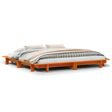 Bed Frame without Mattress Wax Brown 180x200 cm Super King Solid Wood Pine 3302266