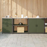 Kitchen Storage Set HATTEM 3 pcs Olive Green Cold-rolled Steel 3392676