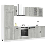 8 Piece Kitchen Cabinet Set Kalmar Grey Sonoma Engineered Wood 3314807