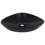 Wash Basin 58.5x39x14 cm Ceramic Black 143902