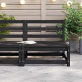 Garden Middle Sofa Black Solid Wood Pine 805669