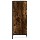 Shoe Cabinet Smoked Oak 75x38x97.5 cm Engineered Wood and Metal 3300867