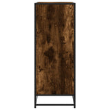 Shoe Cabinet Smoked Oak 75x38x97.5 cm Engineered Wood and Metal 3300867