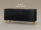 Modern Luxe High Gloss Sideboard, with Hairpin Legs - Black T3398P377929