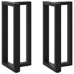 ZNTS Bar Table Legs T-Shaped 2 pcs Black 50x35x cm Steel 4013076