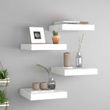 Floating Wall Shelves 4 pcs White 23x23.5x3.8 cm MDF 323804