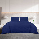Duvet Cover Set Navy Blue 240x220 cm Cotton 136144