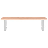 Basin Shelf Wall Mounted Steel and Solid Wood Oak 3302610