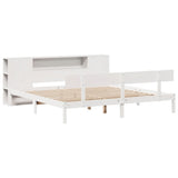 Bookcase Bed without Mattress White 200x200 cm Solid Wood Pine 3321783