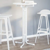 Bar Table White 60x110 cm Engineered Wood and Steel 4008300