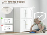 4-Door Kitchen Storage Cabinet with Adjustable Shelves - White T3398P377916