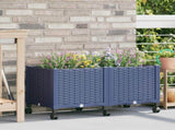 Garden Planter with Wheels Blue Grey 80 x 40 x 48 cm PP 3422961
