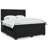 Box Spring Bed with Mattress Black 200x200 cm Velvet 3291004