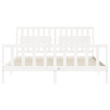 Bed Frame without Mattress White Super King Size Solid Wood Pine 3192442