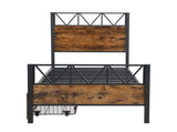 Metal bed, 3FT single bed 90x190cm, With 2 drawerss, Durable and Sturdy, Youth bed, Storage bed for N604P283076B