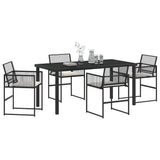 Garden Dining Set 5 pcs Black Powder-Coated Steel 3379325