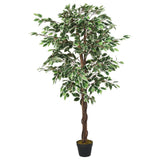 Artificial Ficus Tree 1260 Leaves 200 cm Green 359029
