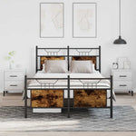 Bed Frame without Mattress Smoked Oak 120x200 cm Engineered Wood 4106759
