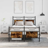 Bed Frame without Mattress Smoked Oak 120x200 cm Engineered Wood 4106759