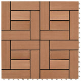 22 pcs Decking Tiles 30x30 cm 2 sqm WPC Black 277798