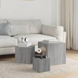 ZNTS Side Tables 3 pcs Grey Sonoma Engineered Wood 815988