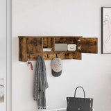 Wall-Mounted Coat Rack with Shelf Smoked Oak 80 x 20 x 30 cm 874343