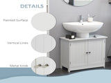 Under Sink Bathroom Storage Cabinet 2 Layers Vanity Unit Wooden - White T3398P344393