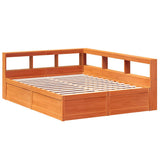 Bookcase Bed without Mattress Wax Brown 150x200cm Solid Wood Pine 3324459
