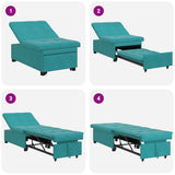 Sofa Bed Turquoise 194 x 67 x 82 cm Velvet 42008603