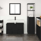 Bathroom Furniture Set 2 pcs Black oak 36 x 35 x 165 cm 3328374
