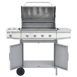 Gas Barbecue Grill 41 Cooking Zone Silver Stainless Steel 310109