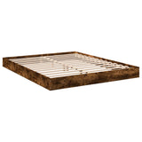 Bed Frame without Mattress Smoked Oak 160x200 cm Engineered Wood 842011