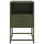 ZNTS Bedside Cabinets 2 pcs Olive Green 36x39x60.5 cm Steel 846563