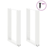 Dining Table Legs U-Shaped 2 pcs White 50x cm Steel 4013177