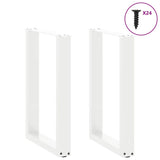 ZNTS Coffee Table Legs U-Shaped 2 pcs White 50x cm Steel 4013177