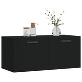 Wall Cabinet Black 80x36.5x35 cm Engineered Wood 830077