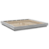 Bed Frame with LED Lights without Mattress Grey Sonoma 200x200cm 3281075
